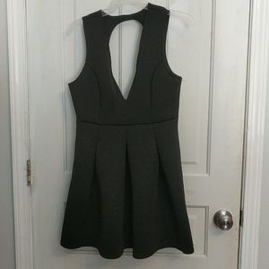 Black deep v dress